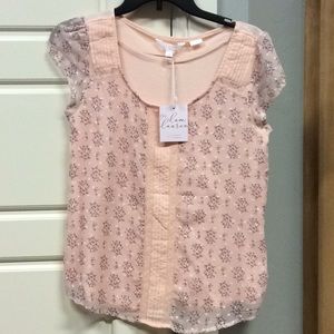 Lc Lauren Conrad pink floral blouse